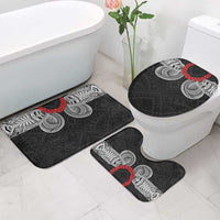 Samoan Traditional Art Tattoos Bathroom Set Tatau Tribal Motifs with Ula Fala Black - Polynesian Pride