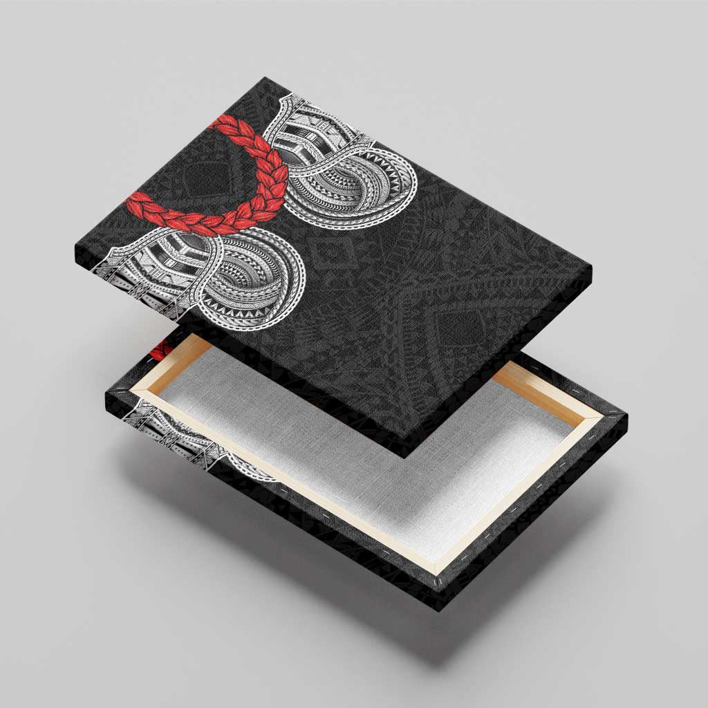 Samoan Traditional Art Tattoos Canvas Wall Art Tatau Tribal Motifs with Ula Fala Black - Polynesian Pride