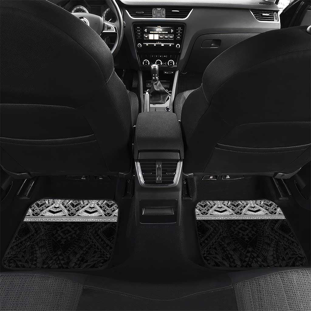 Samoan Traditional Art Tattoos Car Mats Tatau Tribal Motifs with Ula Fala Black - Polynesian Pride
