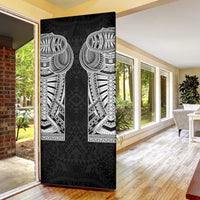 Samoan Traditional Art Tattoos Door Cover Tatau Tribal Motifs with Ula Fala Black - Polynesian Pride