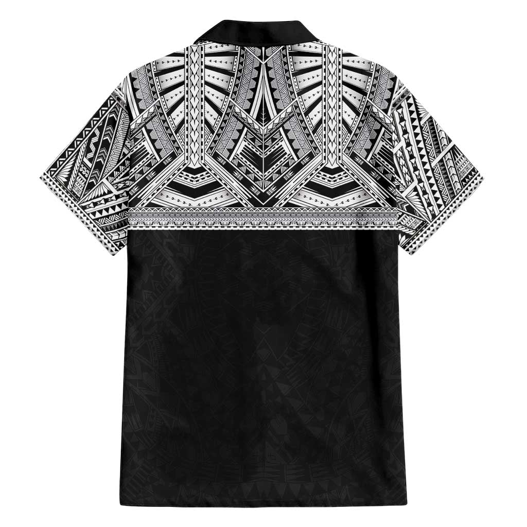 Samoan Traditional Art Tattoos Family Matching Short Sleeve Bodycon Dress and Hawaiian Shirt Tatau Tribal Motifs with Ula Fala Black - Polynesian Pride