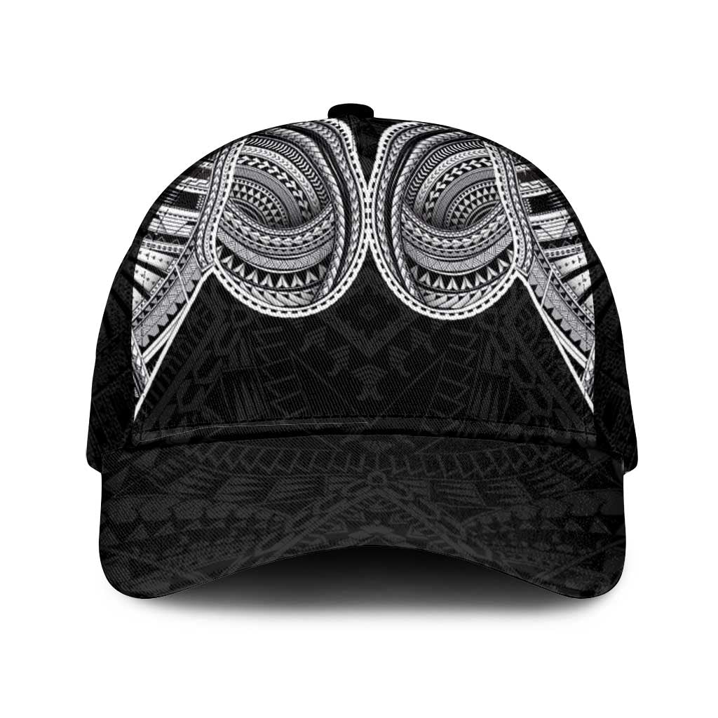 Samoan Traditional Art Tattoos Mesh Trucker Cap Tatau Tribal Motifs with Ula Fala Black - Polynesian Pride