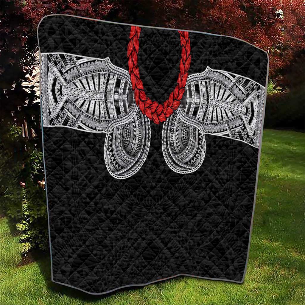 Samoan Traditional Art Tattoos Quilt Tatau Tribal Motifs with Ula Fala Black - Polynesian Pride