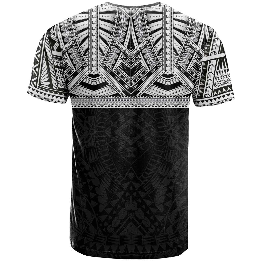 Samoan Traditional Art Tattoos T Shirt Tatau Tribal Motifs with Ula Fala Black - Polynesian Pride