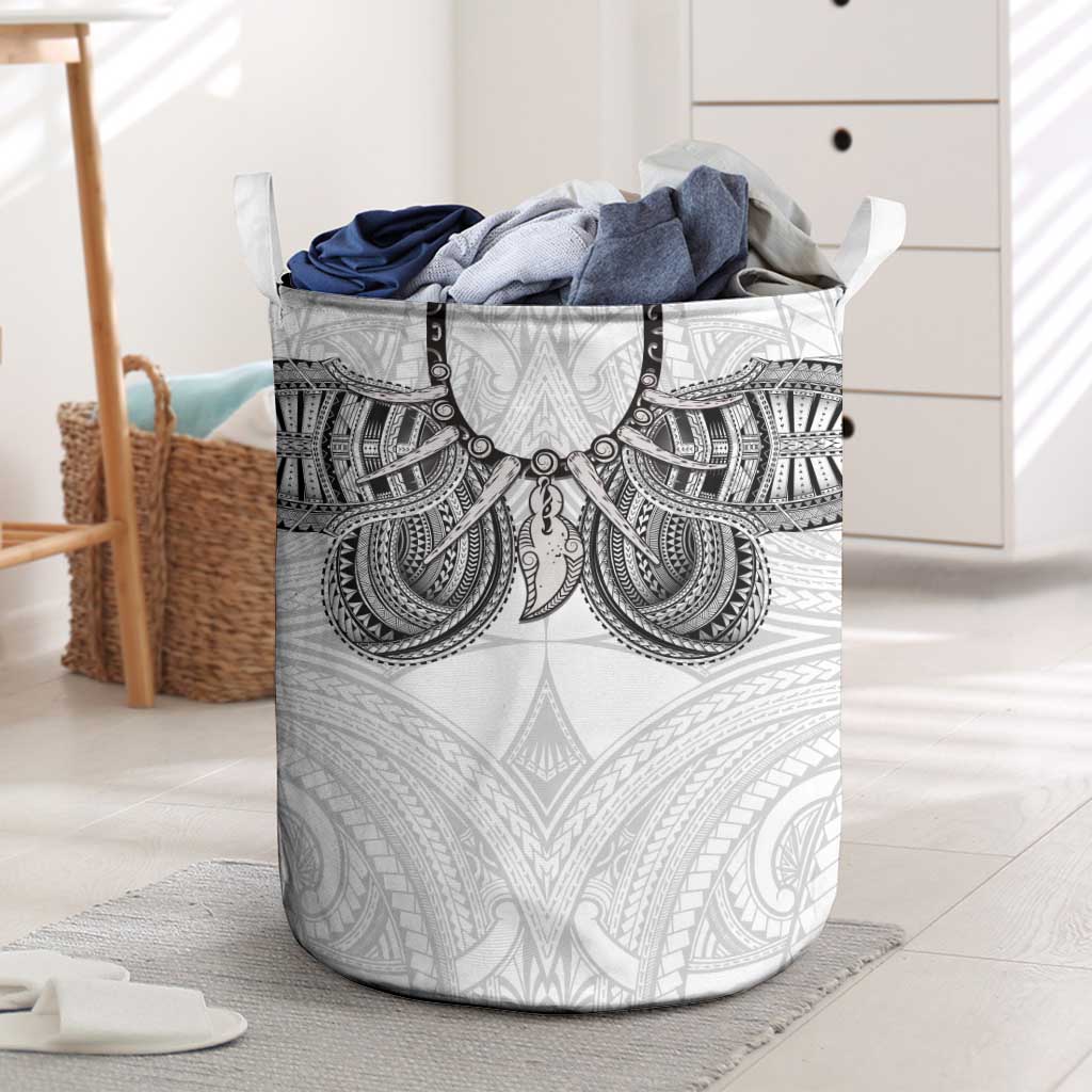 Samoan Traditional Art Tattoos Laundry Basket Tatau Tribal Motifs with Ula Nifo White - Polynesian Pride