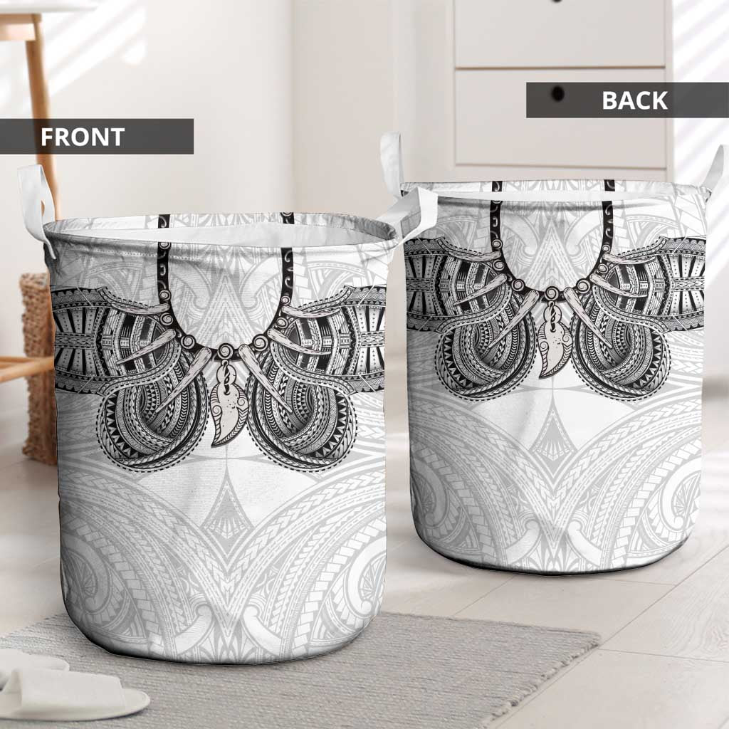 Samoan Traditional Art Tattoos Laundry Basket Tatau Tribal Motifs with Ula Nifo White - Polynesian Pride