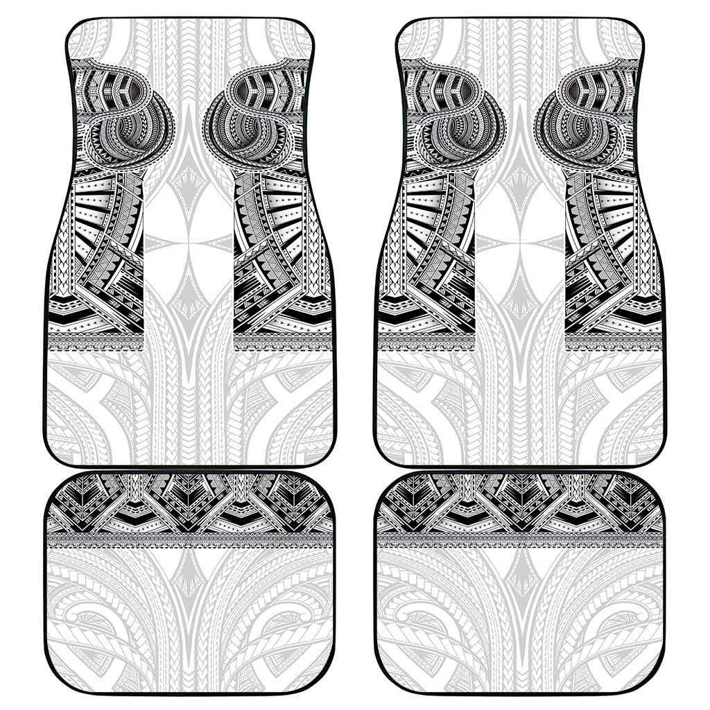 Samoan Traditional Art Tattoos Car Mats Tatau Tribal Motifs with Ula Nifo White - Polynesian Pride