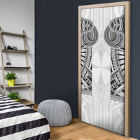 Samoan Traditional Art Tattoos Door Cover Tatau Tribal Motifs with Ula Nifo White - Polynesian Pride