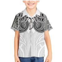 Samoan Traditional Art Tattoos Family Matching Mermaid Dress and Hawaiian Shirt Tatau Tribal Motifs with Ula Nifo White - Polynesian Pride