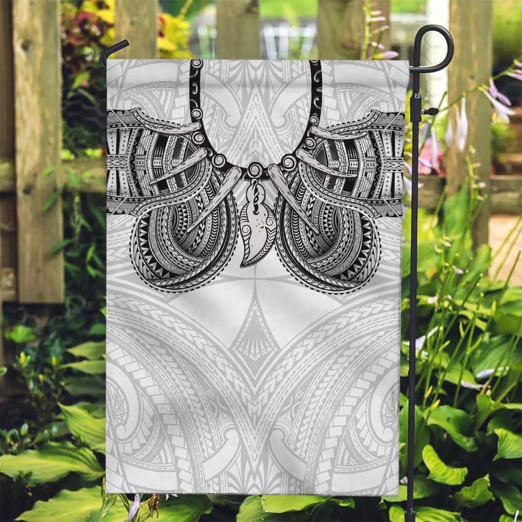 Samoan Traditional Art Tattoos Garden Flag Tatau Tribal Motifs with Ula Nifo White - Polynesian Pride