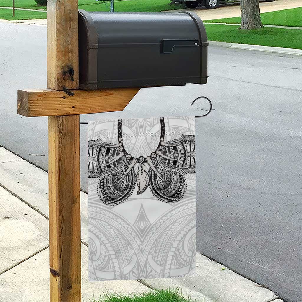 Samoan Traditional Art Tattoos Garden Flag Tatau Tribal Motifs with Ula Nifo White - Polynesian Pride