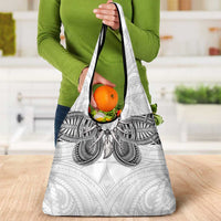 Samoan Traditional Art Tattoos Grocery Bag Tatau Tribal Motifs with Ula Nifo White - Polynesian Pride