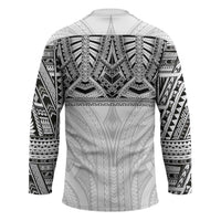 Samoan Traditional Art Tattoos Hockey Jersey Tatau Tribal Motifs with Ula Nifo White - Polynesian Pride