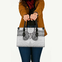 Samoan Traditional Art Tattoos Leather Bag Tatau Tribal Motifs with Ula Nifo White - Polynesian Pride