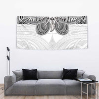 Samoan Traditional Art Tattoos Tapestry Tatau Tribal Motifs with Ula Nifo White - Polynesian Pride