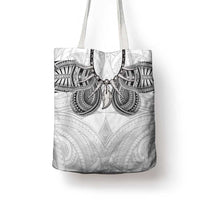 Samoan Traditional Art Tattoos Tote Bag Tatau Tribal Motifs with Ula Nifo White - Polynesian Pride