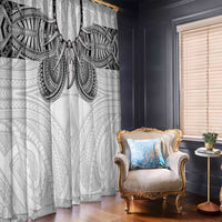 Samoan Traditional Art Tattoos Window Curtain Tatau Tribal Motifs with Ula Nifo White - Polynesian Pride