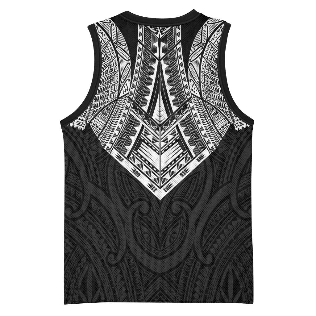 Samoan Traditional Art Tattoos Basketball Jersey Tatau Roman Reigns Black Color - Polynesian Pride