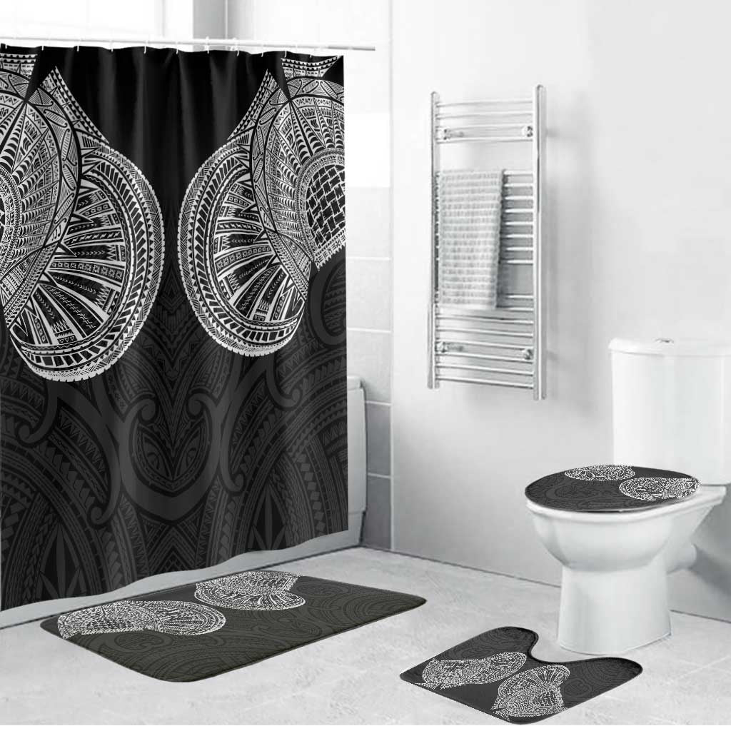 Samoan Traditional Art Tattoos Bathroom Set Tatau Roman Reigns Black Color - Polynesian Pride