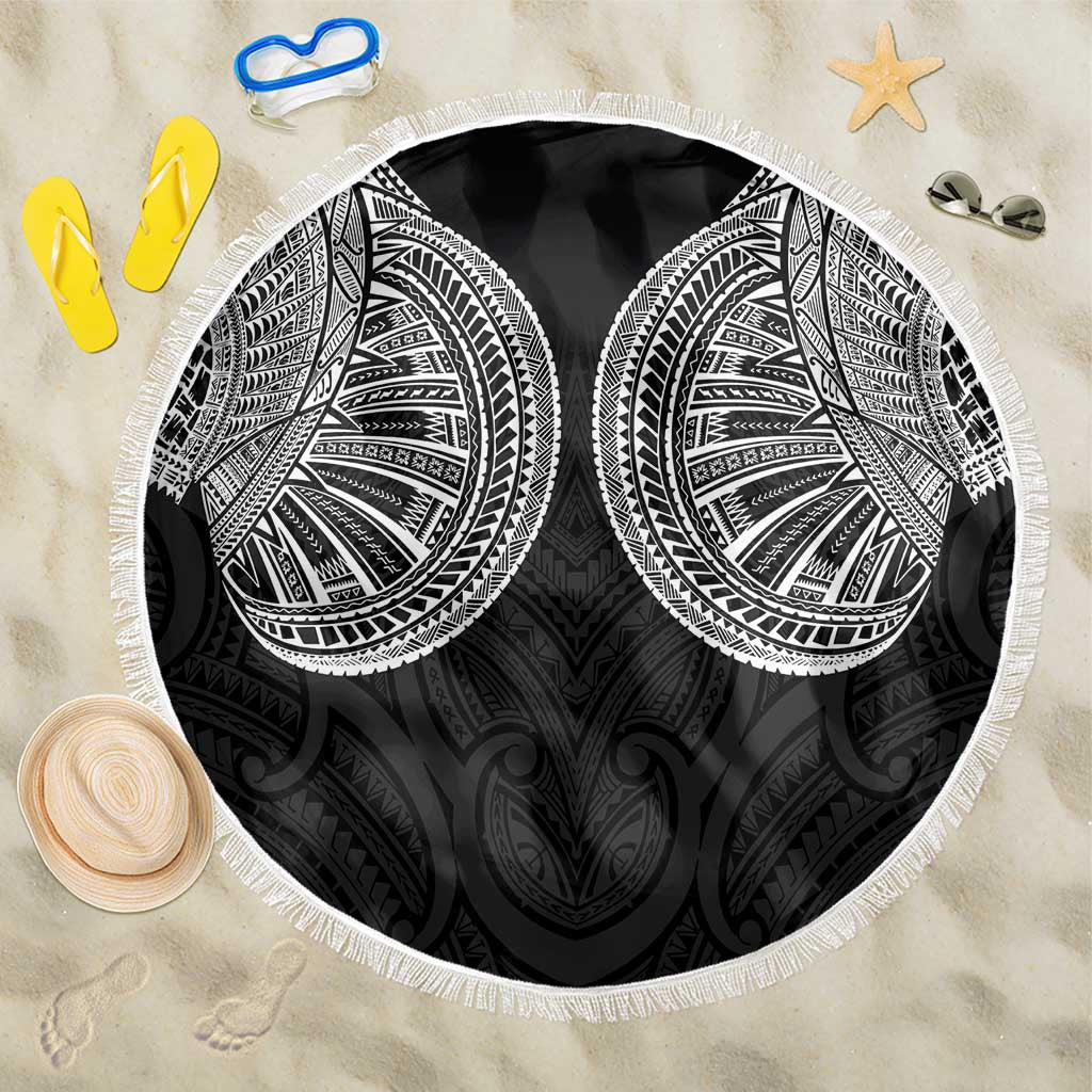 Samoan Traditional Art Tattoos Beach Blanket Tatau Roman Reigns Black Color - Polynesian Pride