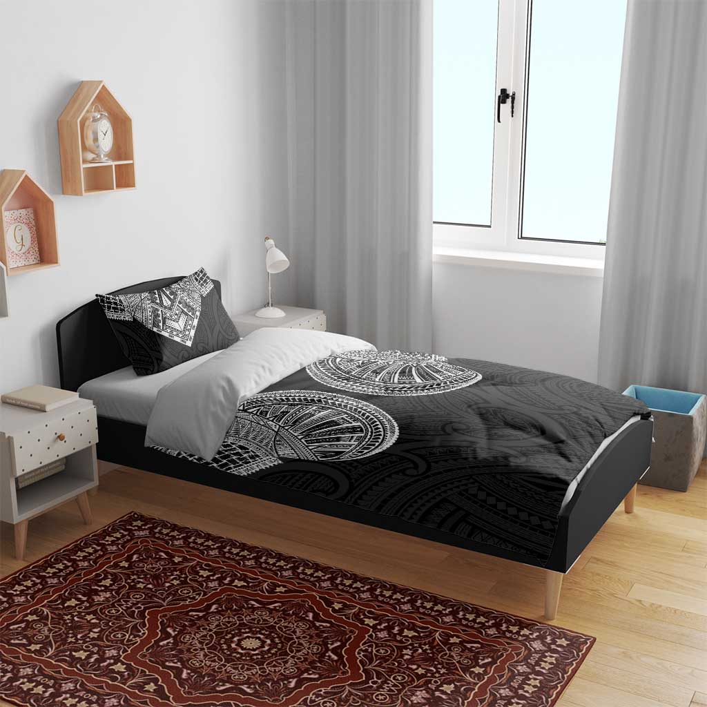 Samoan Traditional Art Tattoos Bedding Set Tatau Roman Reigns Black Color - Polynesian Pride