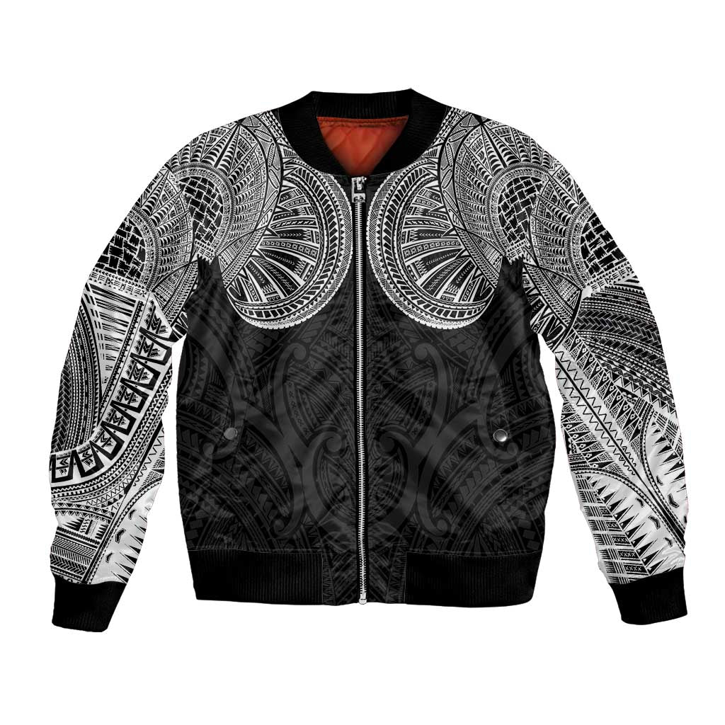 Samoan Traditional Art Tattoos Bomber Jacket Tatau Roman Reigns Black Color - Polynesian Pride