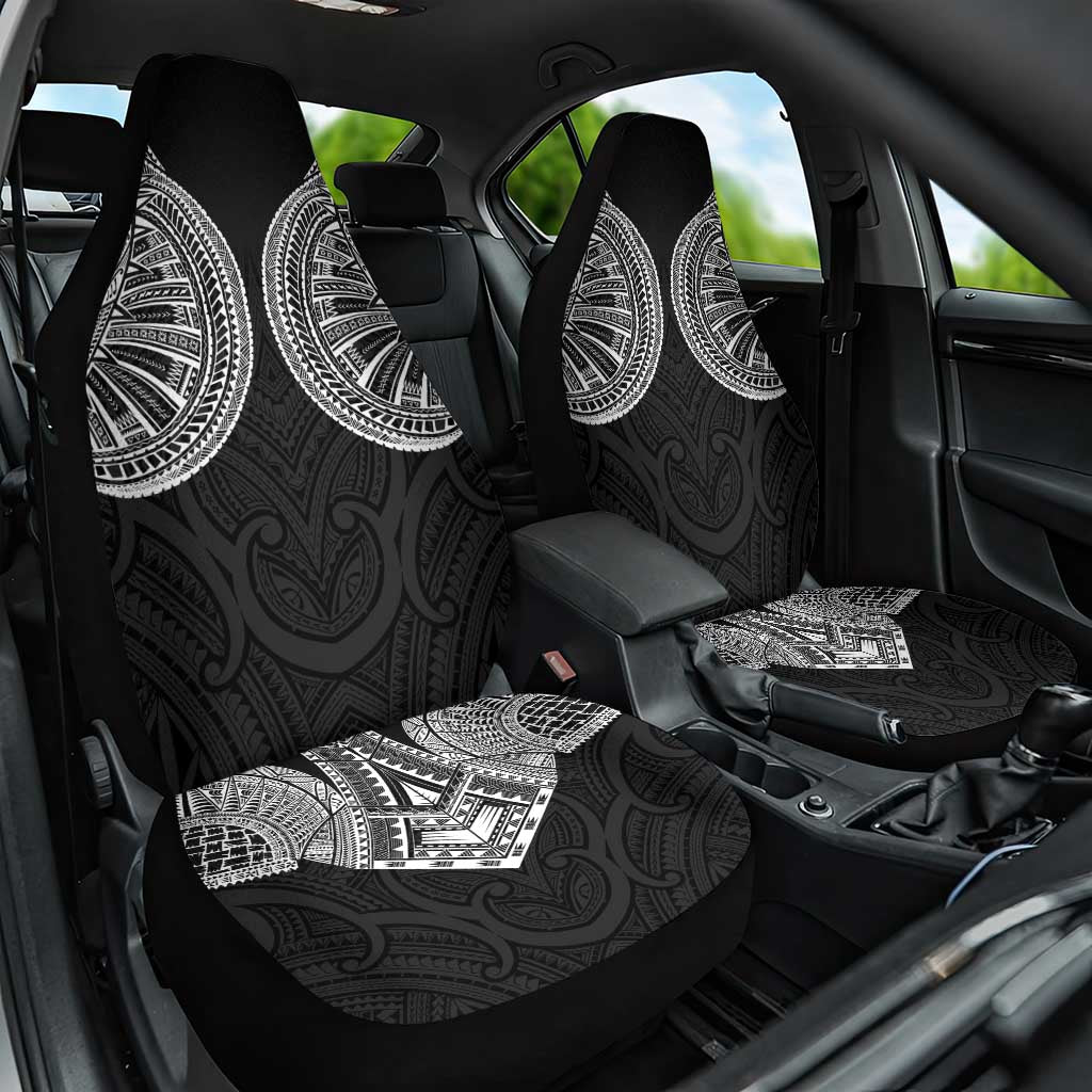 Samoan Traditional Art Tattoos Car Seat Cover Tatau Roman Reigns Black Color - Polynesian Pride