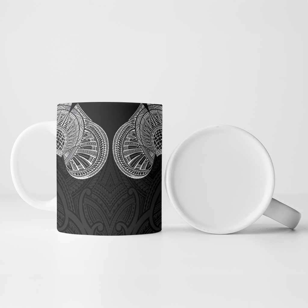 Samoan Traditional Art Tattoos Ceramic Mug Tatau Roman Reigns Black Color - Polynesian Pride