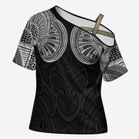 Samoan Traditional Art Tattoos Cross Shoulder Shirt Tatau Roman Reigns Black Color - Polynesian Pride