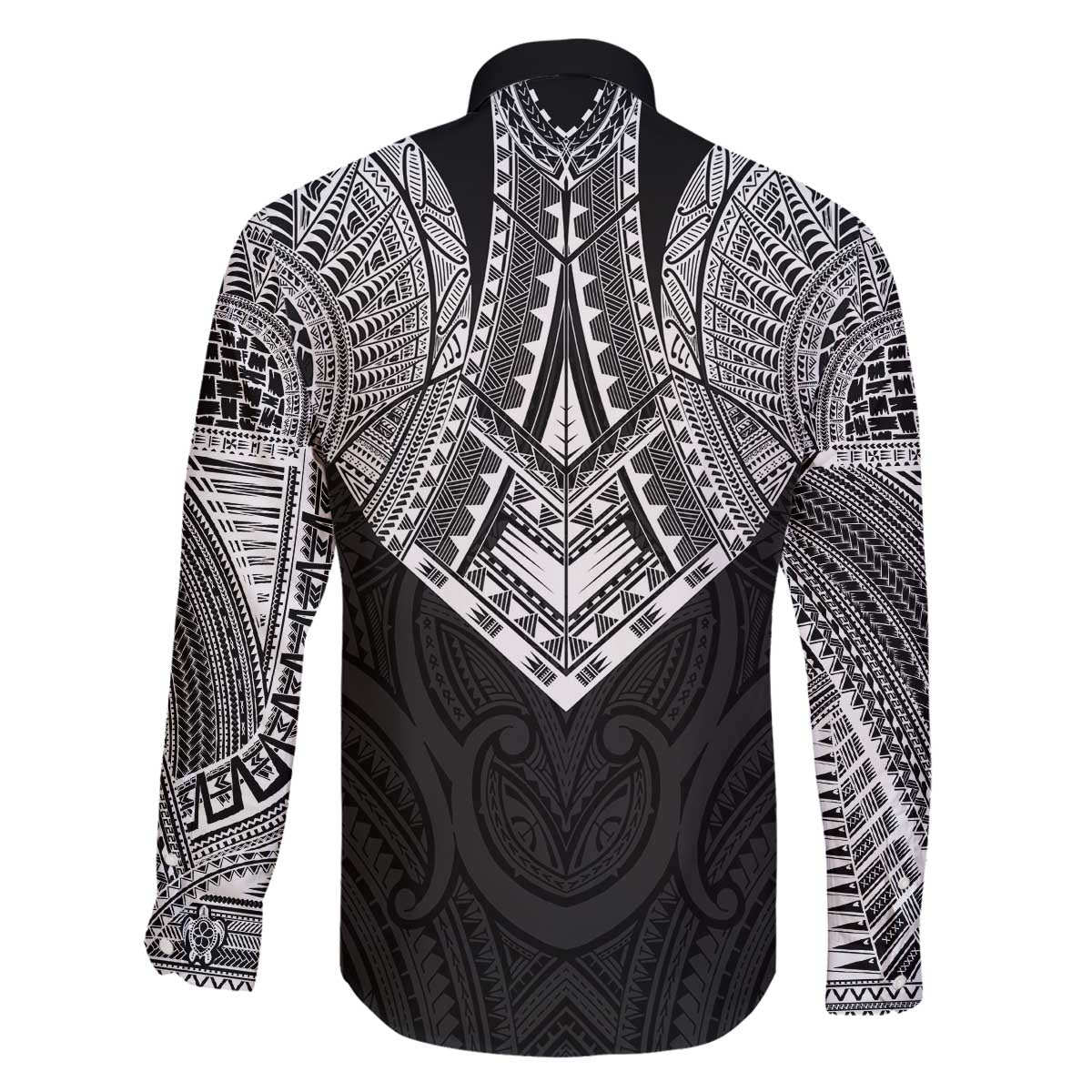 Samoan Traditional Art Tattoos Family Matching Off The Shoulder Long Sleeve Dress and Hawaiian Shirt Tatau Roman Reigns Black Color - Polynesian Pride