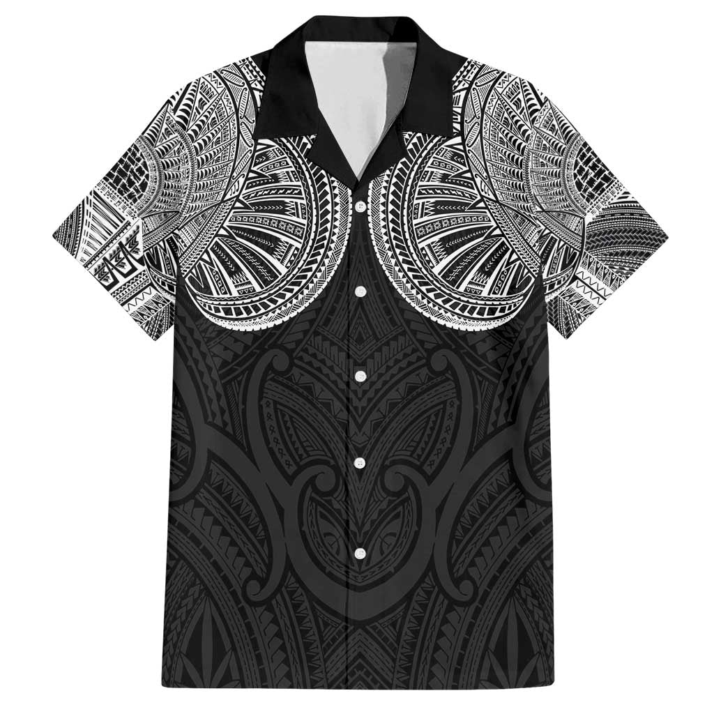 Samoan Traditional Art Tattoos Family Matching Tank Maxi Dress and Hawaiian Shirt Tatau Roman Reigns Black Color - Polynesian Pride