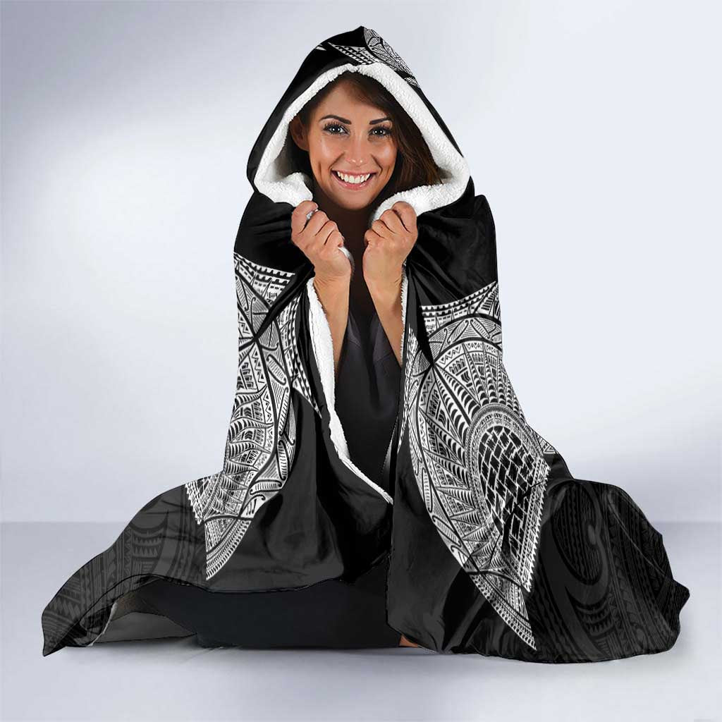 Samoan Traditional Art Tattoos Hooded Blanket Tatau Roman Reigns Black Color - Polynesian Pride