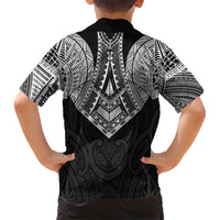 Samoan Traditional Art Tattoos Kid Hawaiian Shirt Tatau Roman Reigns Black Color LT03 - Polynesian Pride