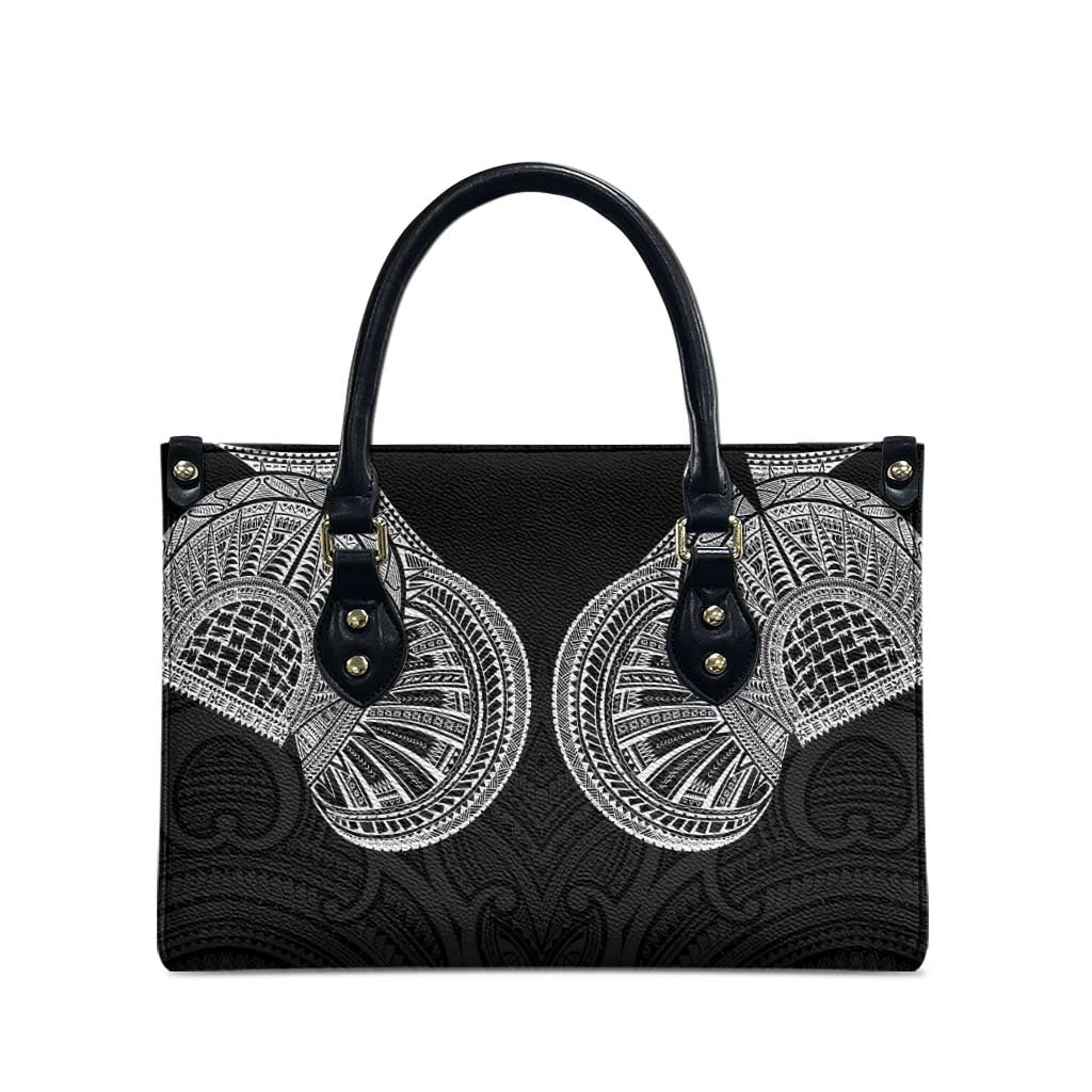 Samoan Traditional Art Tattoos Leather Bag Tatau Roman Reigns Black Color - Polynesian Pride