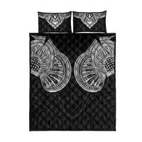 Samoan Traditional Art Tattoos Quilt Bed Set Tatau Roman Reigns Black Color - Polynesian Pride