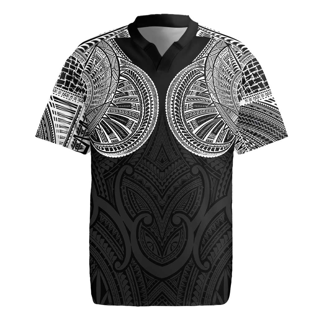 Samoan Traditional Art Tattoos Rugby Jersey Tatau Roman Reigns Black Color - Polynesian Pride