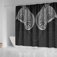 Samoan Traditional Art Tattoos Shower Curtain Tatau Roman Reigns Black Color - Polynesian Pride