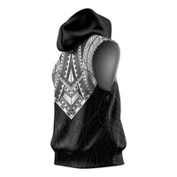 Samoan Traditional Art Tattoos Sleeveless Hoodie Tatau Roman Reigns Black Color LT03 - Polynesian Pride