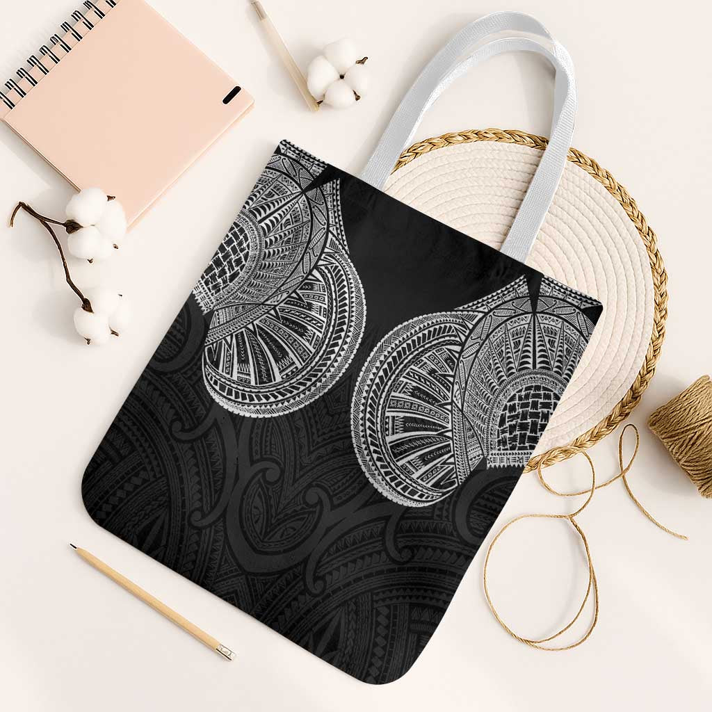 Samoan Traditional Art Tattoos Tote Bag Tatau Roman Reigns Black Color - Polynesian Pride