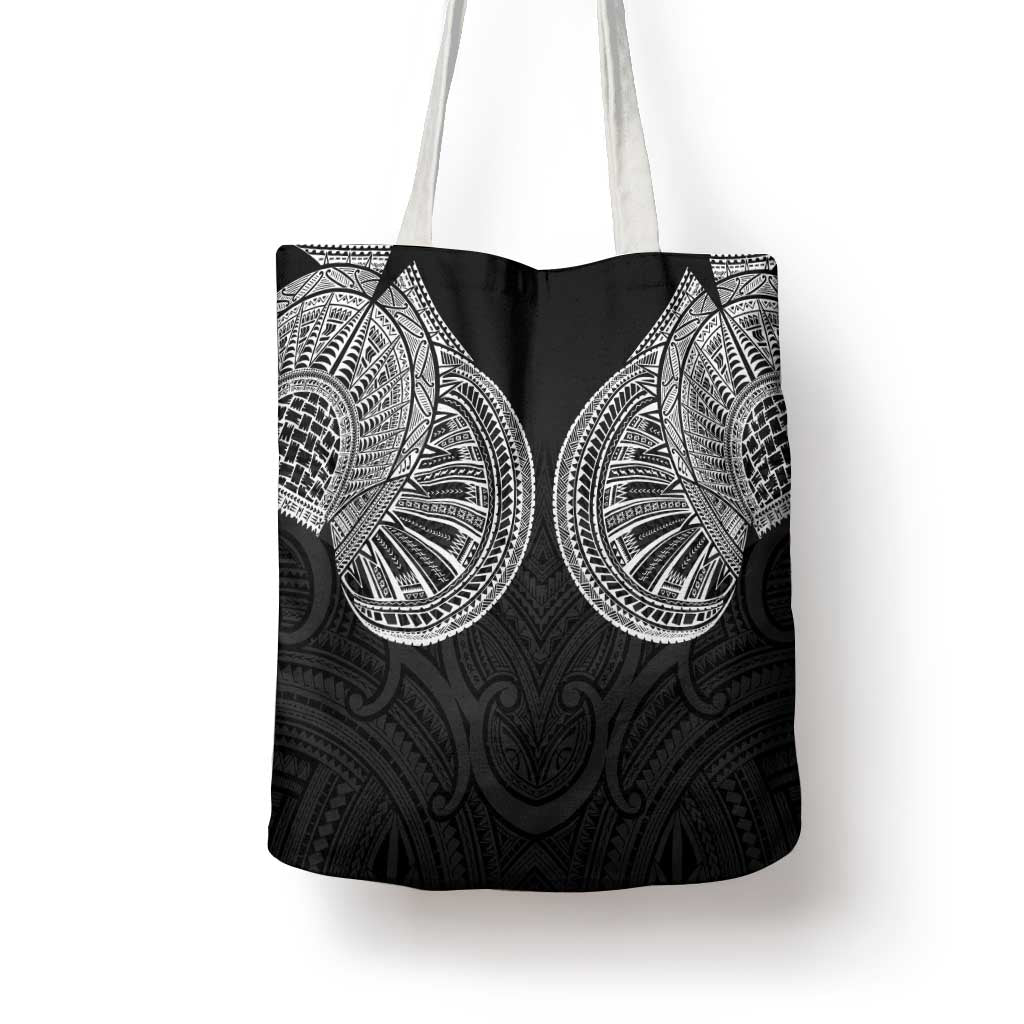 Samoan Traditional Art Tattoos Tote Bag Tatau Roman Reigns Black Color - Polynesian Pride