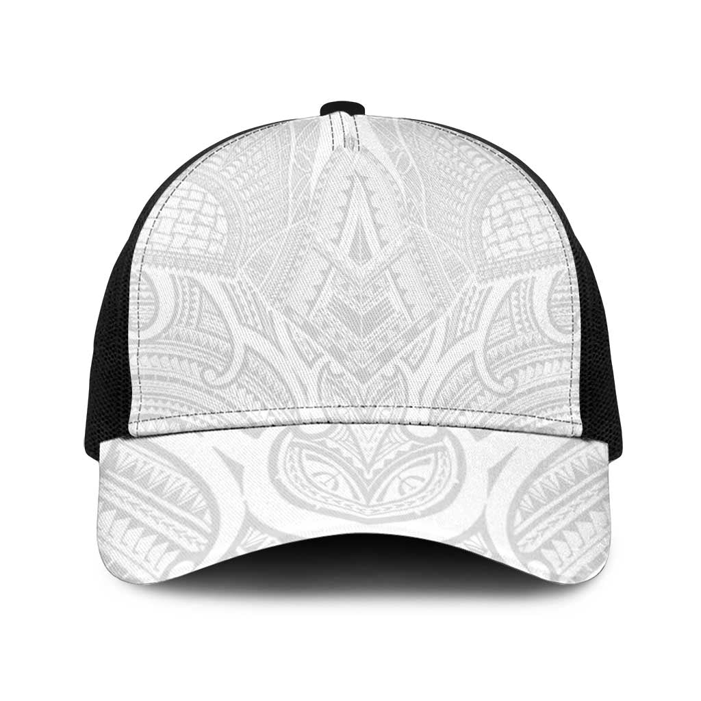 Samoan Traditional Art Tattoos Baseball Net Cap Tatau Roman Reigns White Color - Polynesian Pride