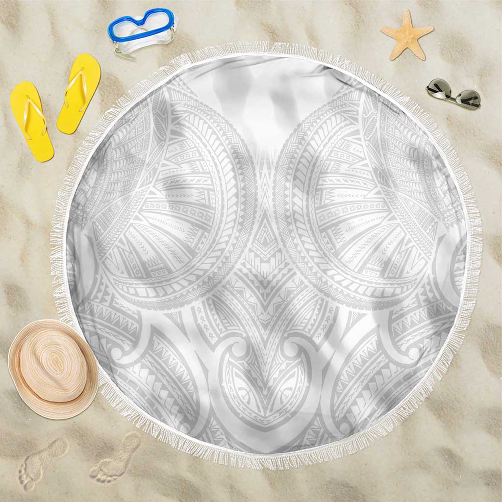 Samoan Traditional Art Tattoos Beach Blanket Tatau Roman Reigns White Color - Polynesian Pride