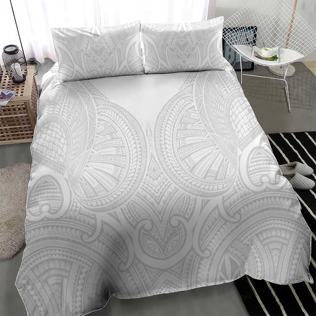Samoan Traditional Art Tattoos Bedding Set Tatau Roman Reigns White Color - Polynesian Pride