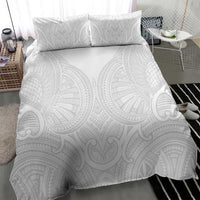 Samoan Traditional Art Tattoos Bedding Set Tatau Roman Reigns White Color - Polynesian Pride