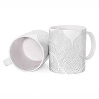 Samoan Traditional Art Tattoos Ceramic Mug Tatau Roman Reigns White Color - Polynesian Pride