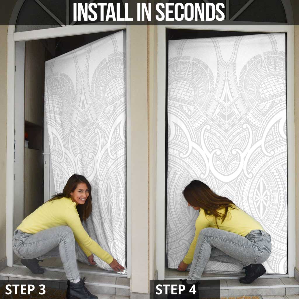 Samoan Traditional Art Tattoos Door Cover Tatau Roman Reigns White Color - Polynesian Pride