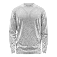 Samoan Traditional Art Tattoos Long Sleeve Shirt Tatau Roman Reigns White Color - Polynesian Pride