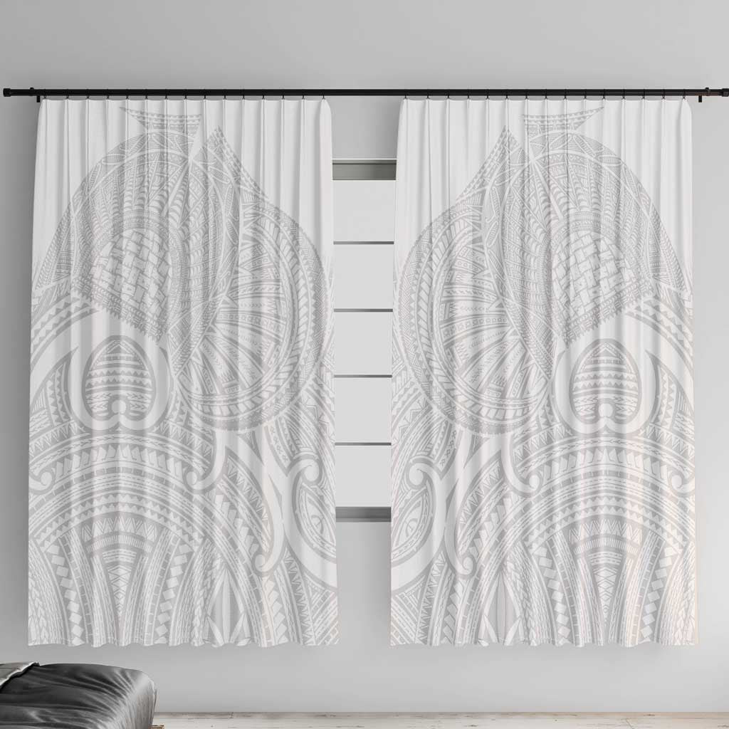 Samoan Traditional Art Tattoos Window Curtain Tatau Roman Reigns White Color - Polynesian Pride