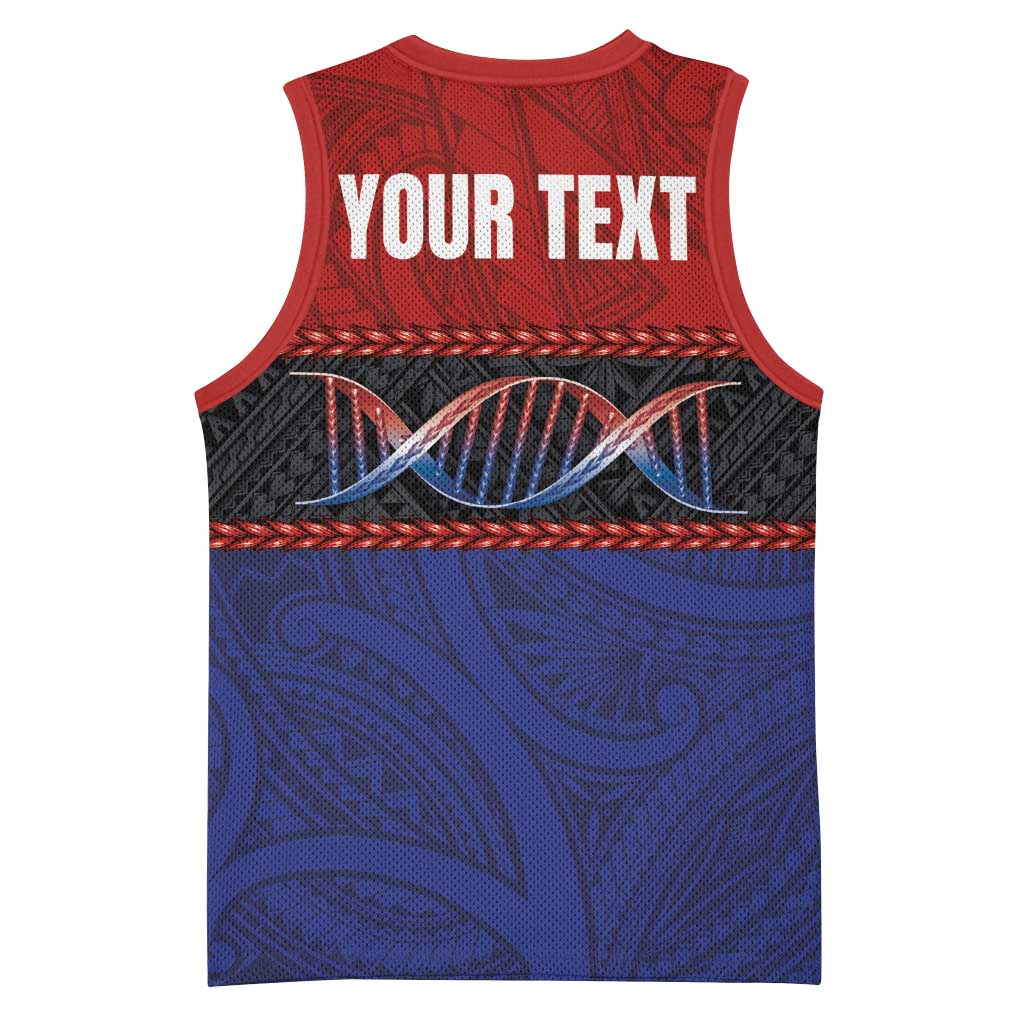 Personalised Samoan DNA-Proud of Samoa Basketball Jersey Polynesian Patterns - Polynesian Pride