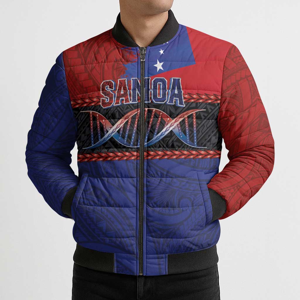 Personalised Samoan DNA-Proud of Samoa Bomber Puffer Jacket Polynesian Patterns - Polynesian Pride